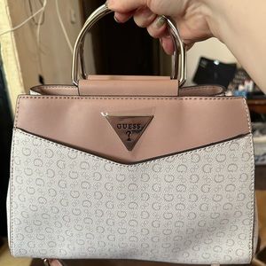 Guess purse. Pink and tan.